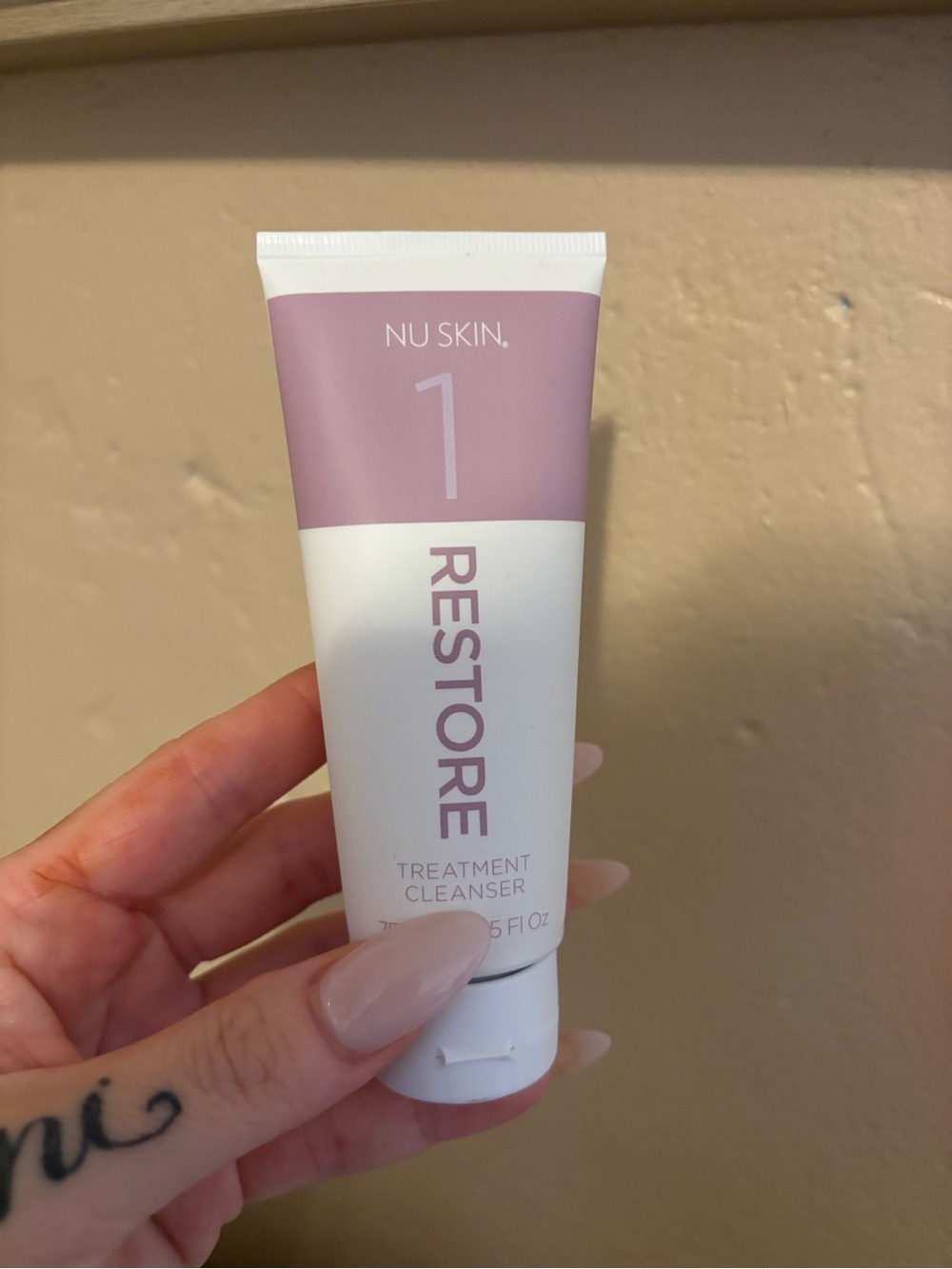NU SKIN Restore Treatment Cleanser — Mauve & White Gentle Facial Cleanser